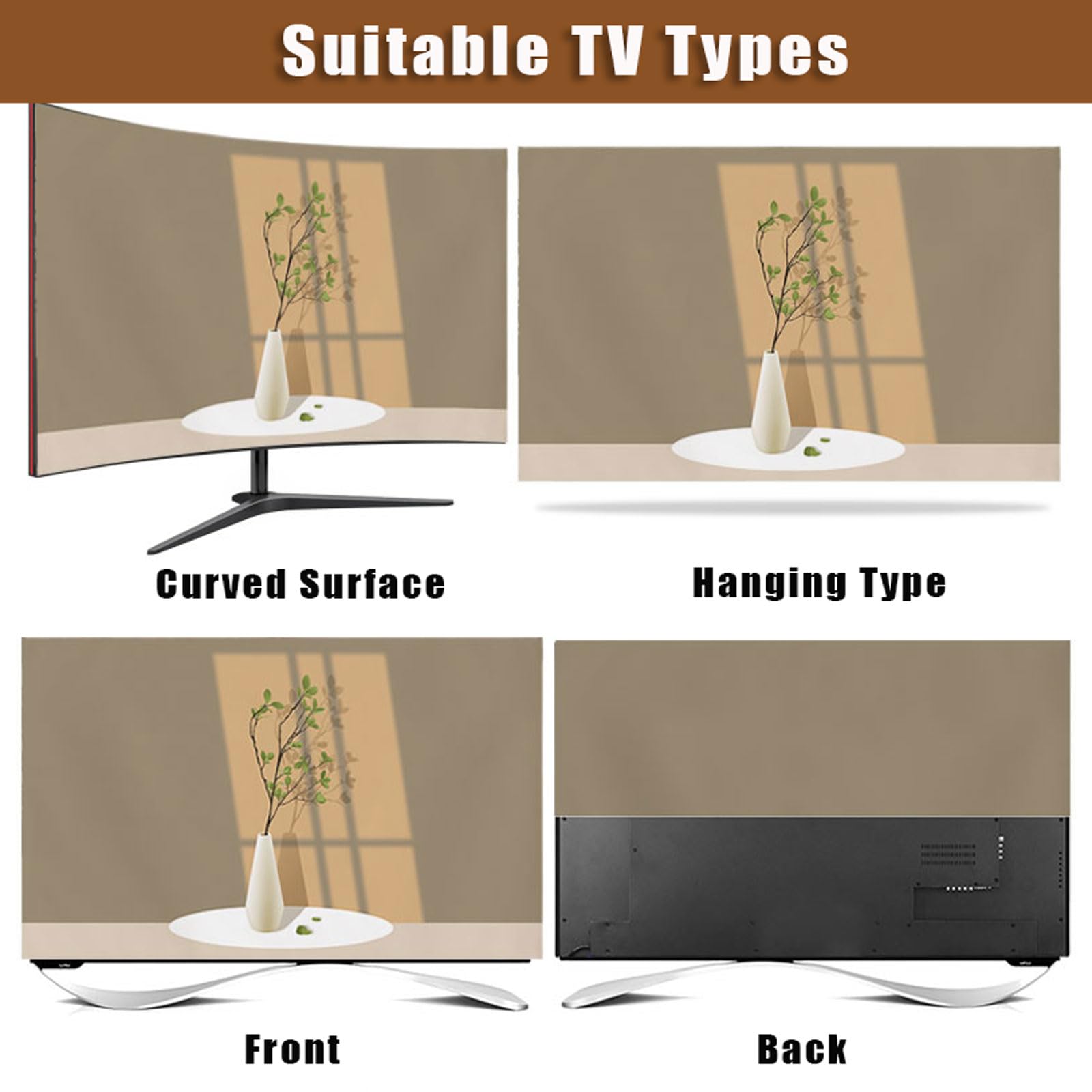 Couverture TV Anti-poussière,Cache-poussière pour Téléviseur D'intérieur,Couverture de Télévision Housse d'Écran Protection,Élastique,Lavable,Respirant,for TV de 24 à 65 Pouces