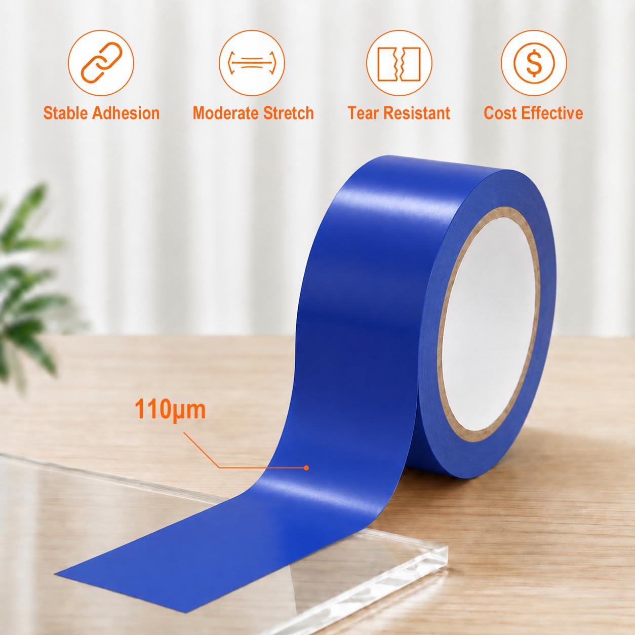 Bodenmarkierungsband, blau, PVC, 50 mm x 33 m, 36 Stück