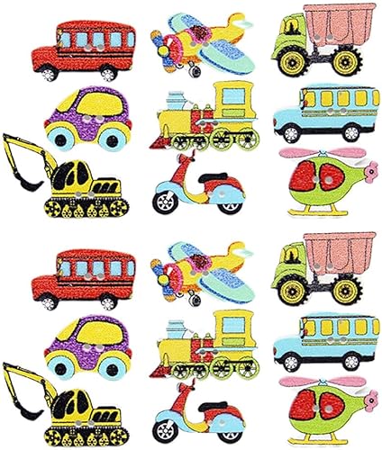 TEHAUX 50 botones de madera, botones decorativos de dibujos animados, lindos botones en forma de automóvil, camión, avión, barco, botones de costura