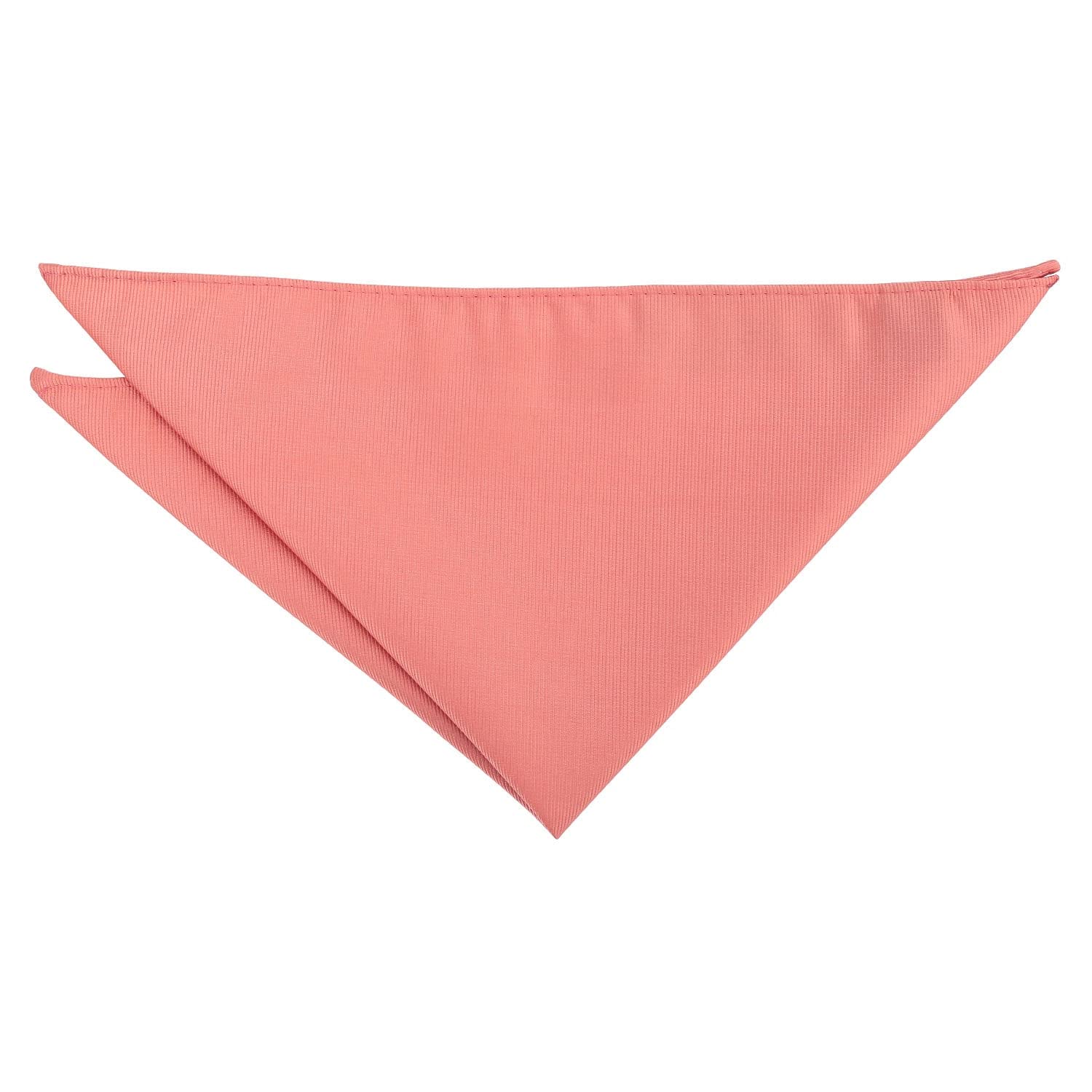 Dqt Men's Fusion Coral Plain Twill Pocket Square - Wedding, Business & Formal Suit Handkerchief