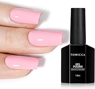 TOMICCA Baby Pink Gel Nail Polish, Light Pink UV Polish, Soak Off Cotton Candy Nail Art Pastel Manicure Salon DIY for Spring Summer