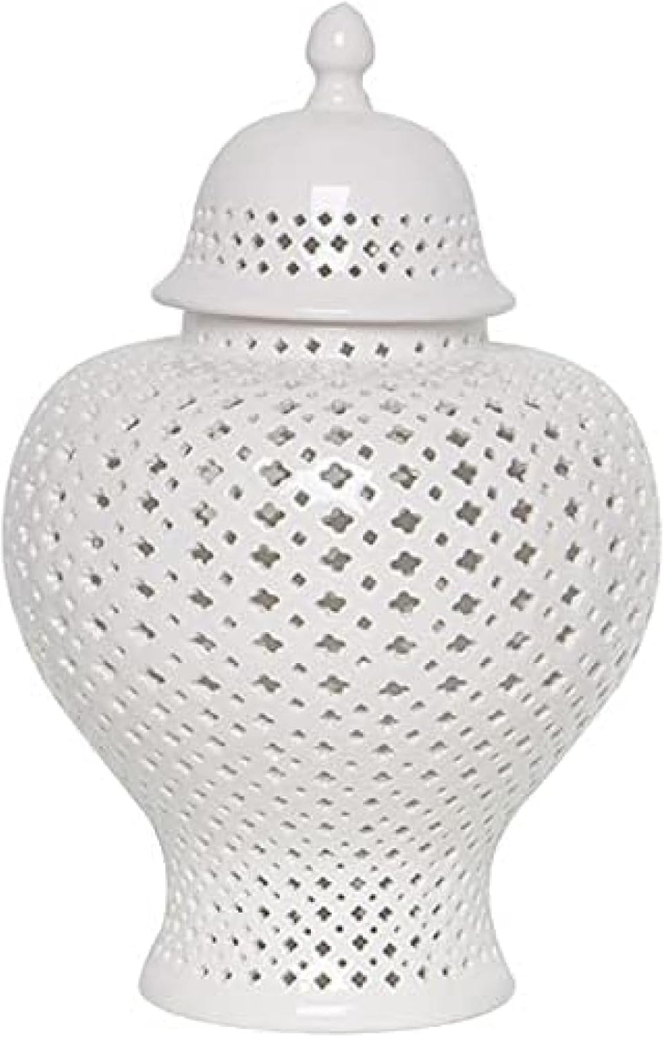 Vase en céramique blanche blanche creuse 27x16cm pour décoration de salon moderne