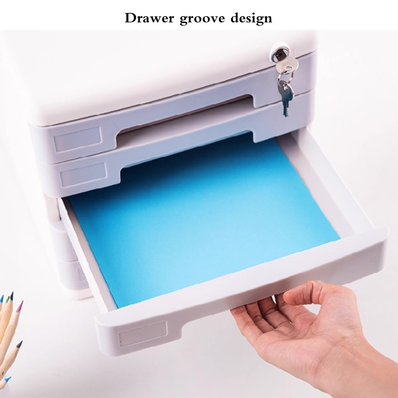 Archivador Escritorio Con Cerradura, Organizador De Plástico De 5 Niveles Con Cajones Para Carpetas A4/carta, Archivador Para Documentos Suministros Para Oficina Y Hogar.