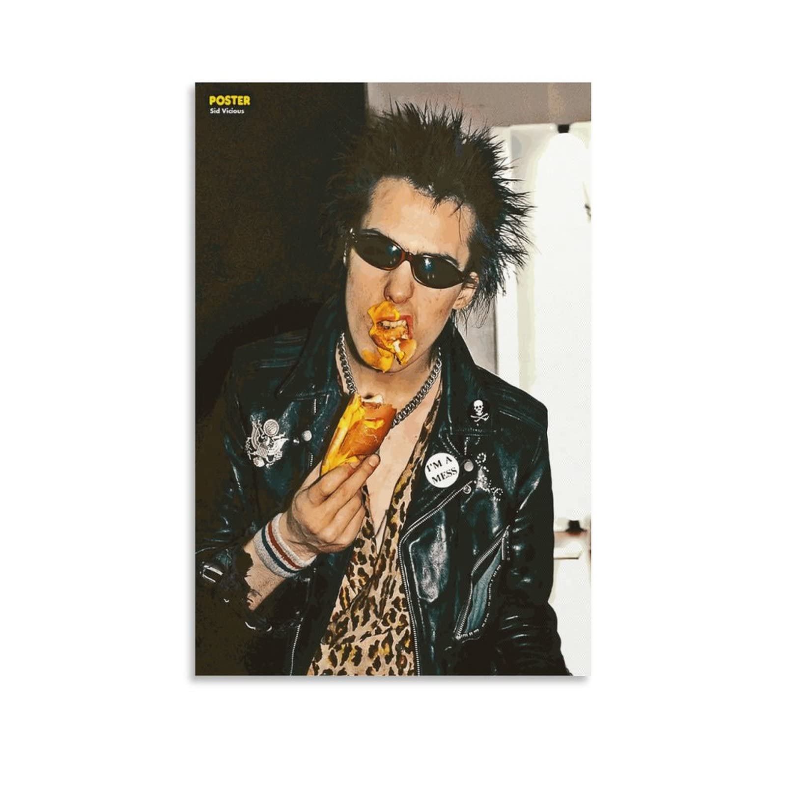 Sid Vicious Circa 1978 Canvas Poster Print Painting For Home Bedroom Living Room Office Decorative 24x36inch(60x90cm)