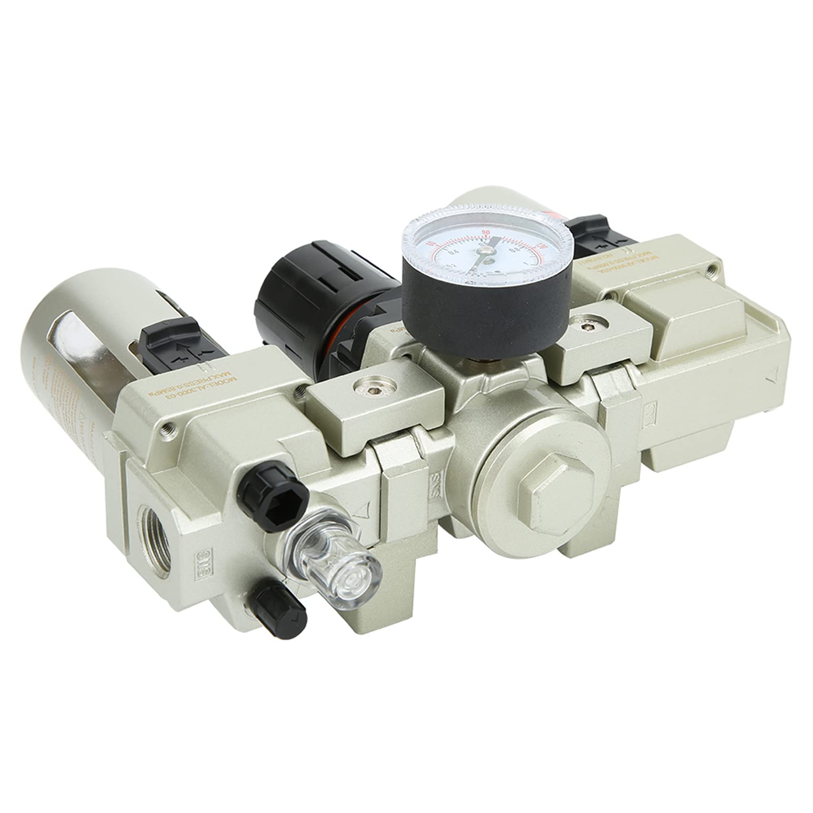 FTVOGUE Separatore Acqua Olio Drenaggio Automatico Filtro Compressore d'aria Separazione Gas-liquido in Tre Pezzi per Sistemi di Contenimento Liquidi Industriali con Filtrazione Aria-olio