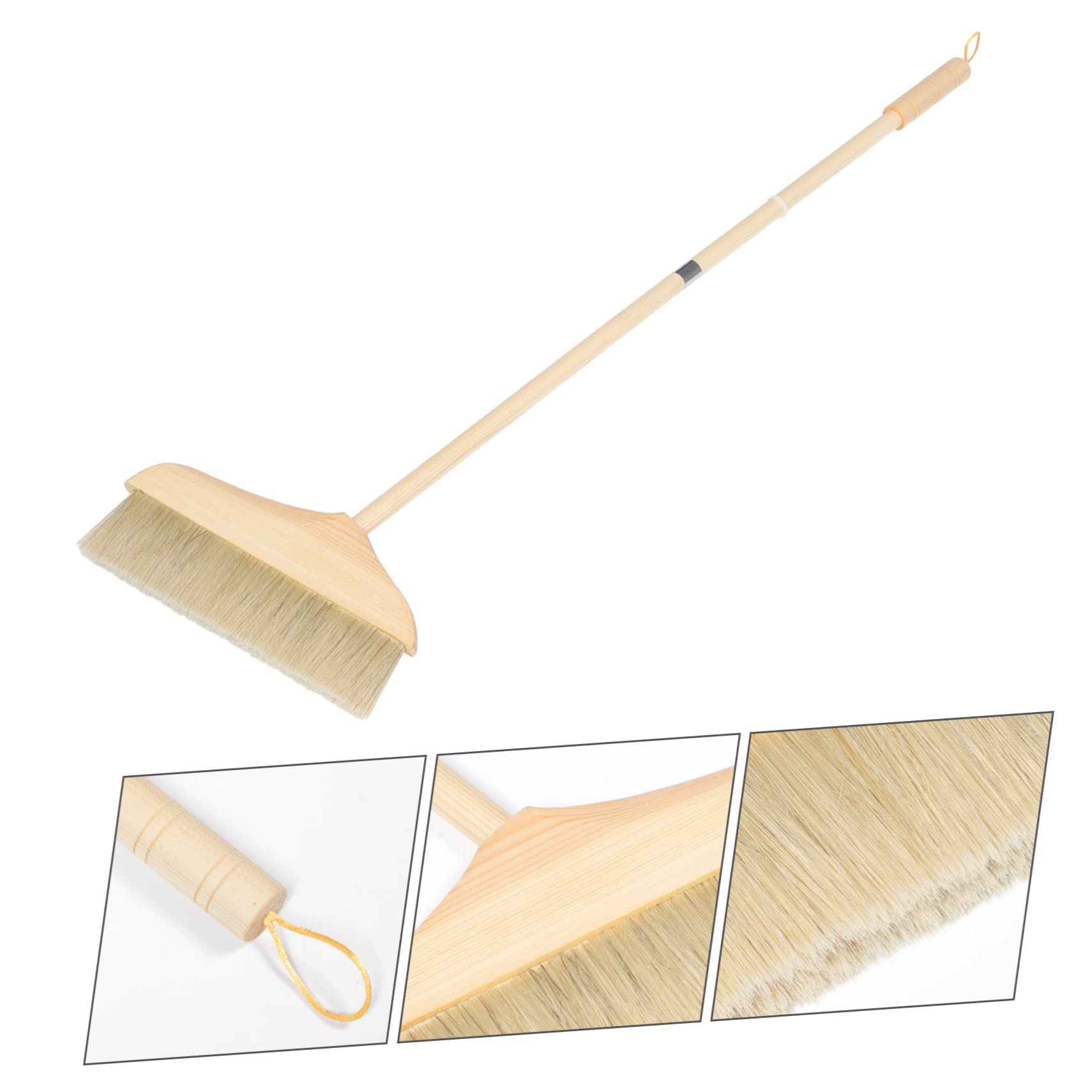 GANAZONO Brosse à Nettoyer à Long Manche Détachable avec Poils Souples pour Intérieur Balai Portable pour Sols et Tapis Pratique