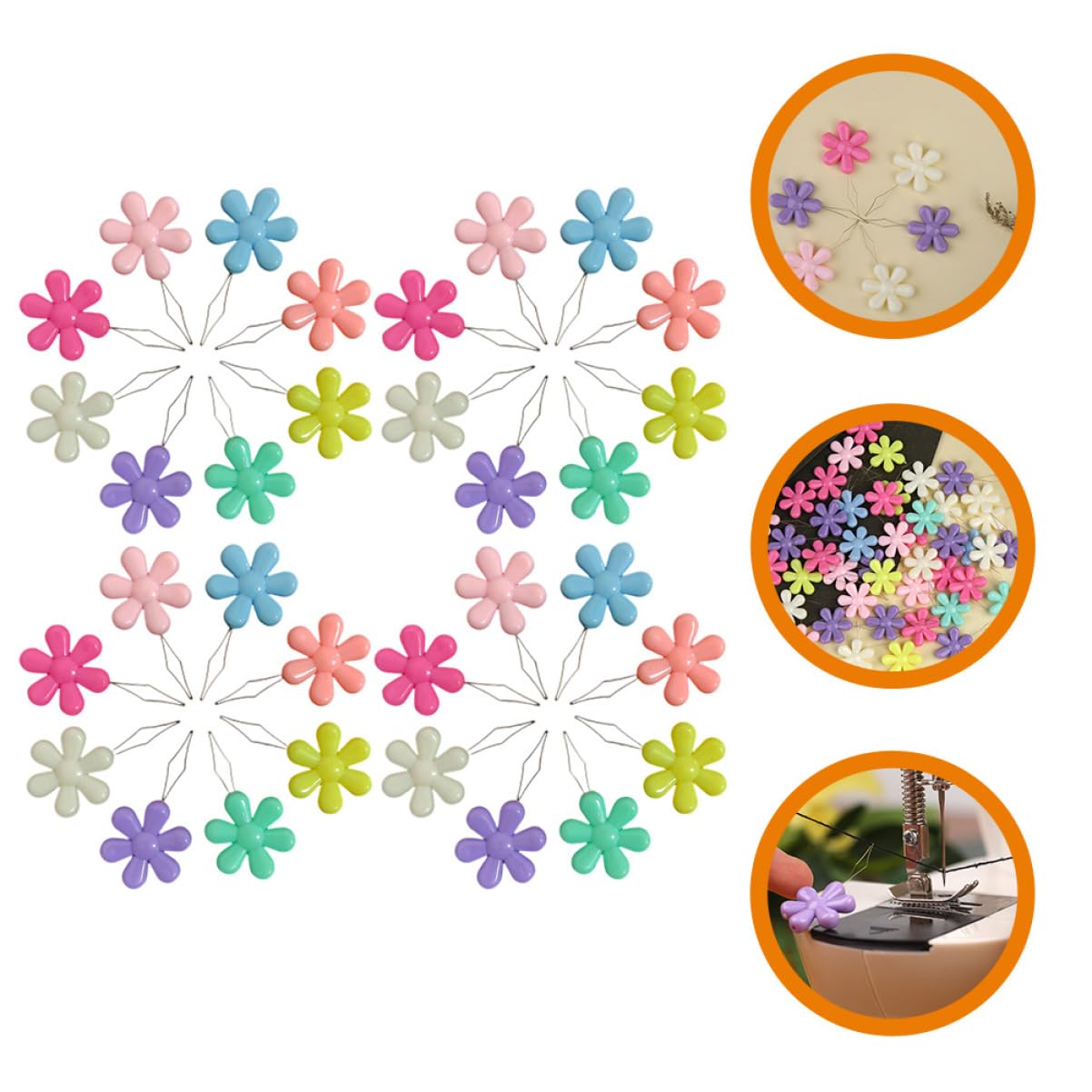 TEHAUX 200pezzi Fiori Colorati Needle Threaders Strumenti di Cucito Facili per Aghi da Ricamo e Macchina da Cucire Accessori Pratici per Progetti