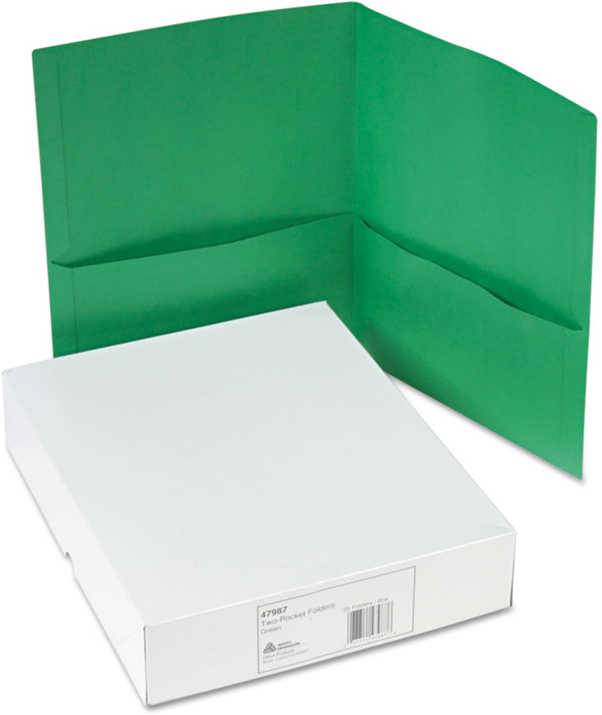 Avery 47987 Two-Pocket Folder, 20-Sheet Capacity, Letter Size, Green, 25/BX