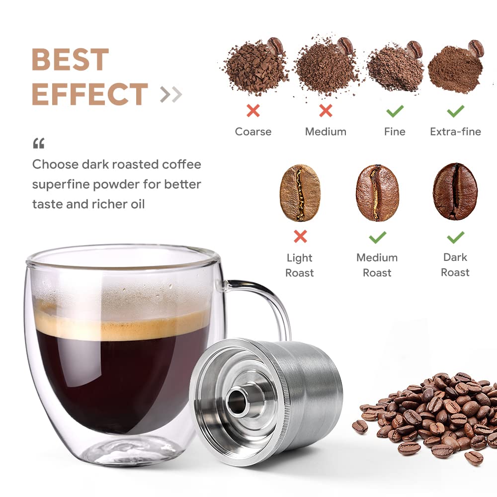 RECAFIMIL Cialde di caffè riutilizzabili Capsule di caffè ricaricabili in acciaio inossidabile compatibili per ILLY X7/Y3/Y5 macchina per il caffè(1 capsula con manomissione)