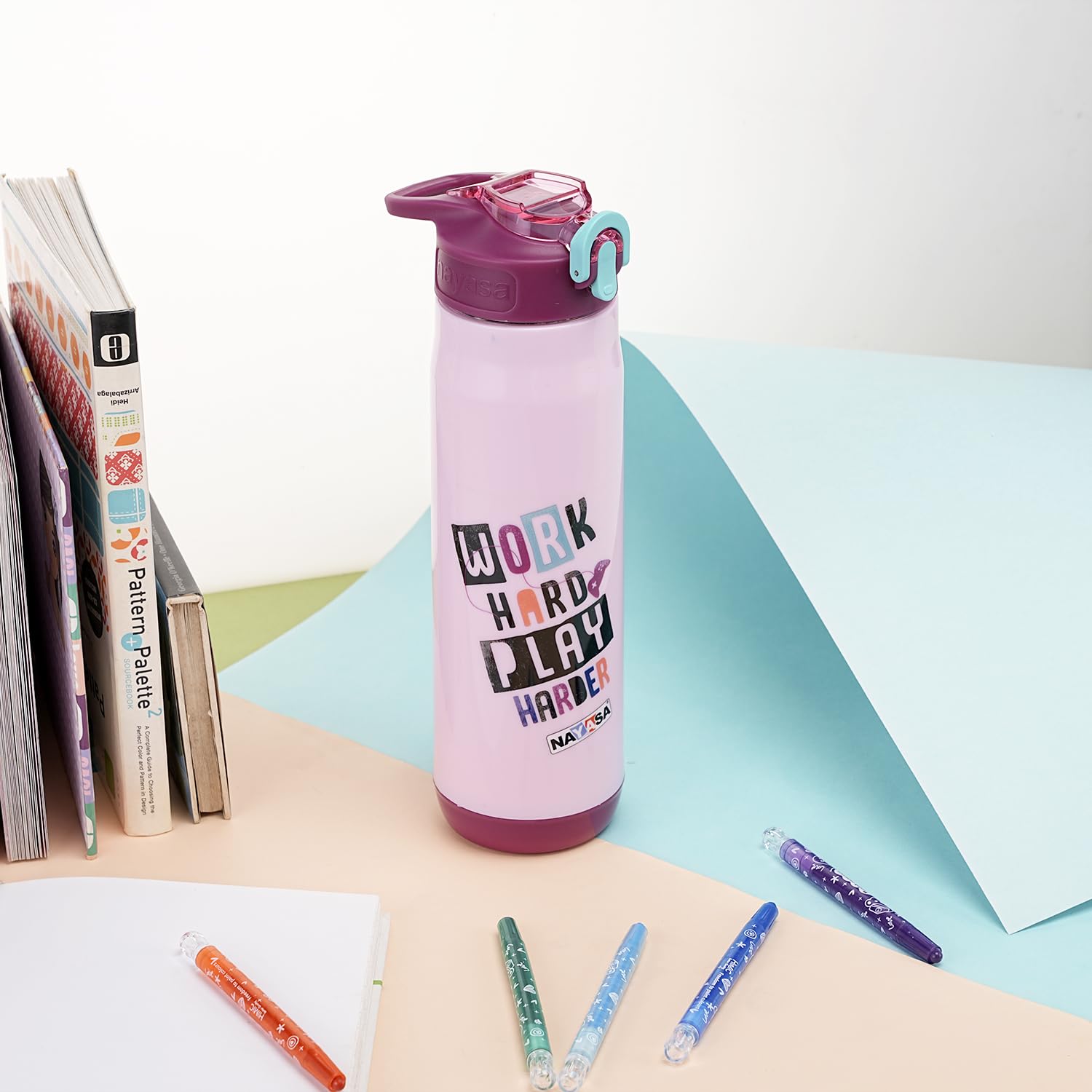 Nayasa Adonis Water Bottle - Pink - BPA-Free -6