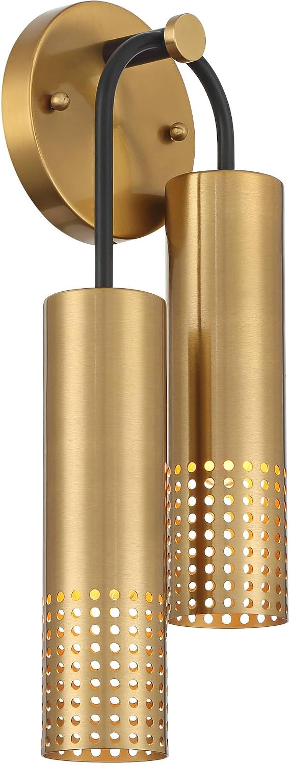 Possini Euro Design Celine 16" High Warm Gold 2-Light Wall Sconce Set of 2