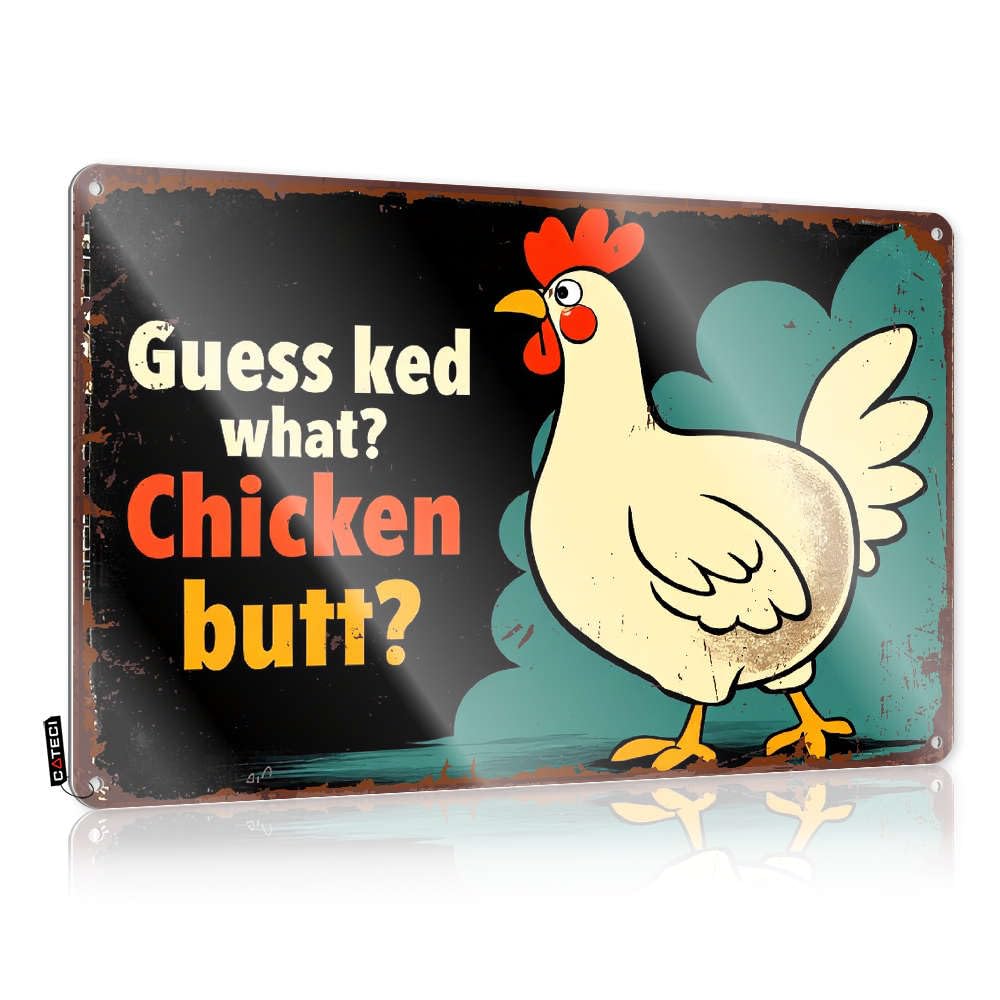 Poster Premium Statue Home Decor - Guess What? Chicken Butt! Must Haves Rustic Style Artwork For Game Room(30X40CM)