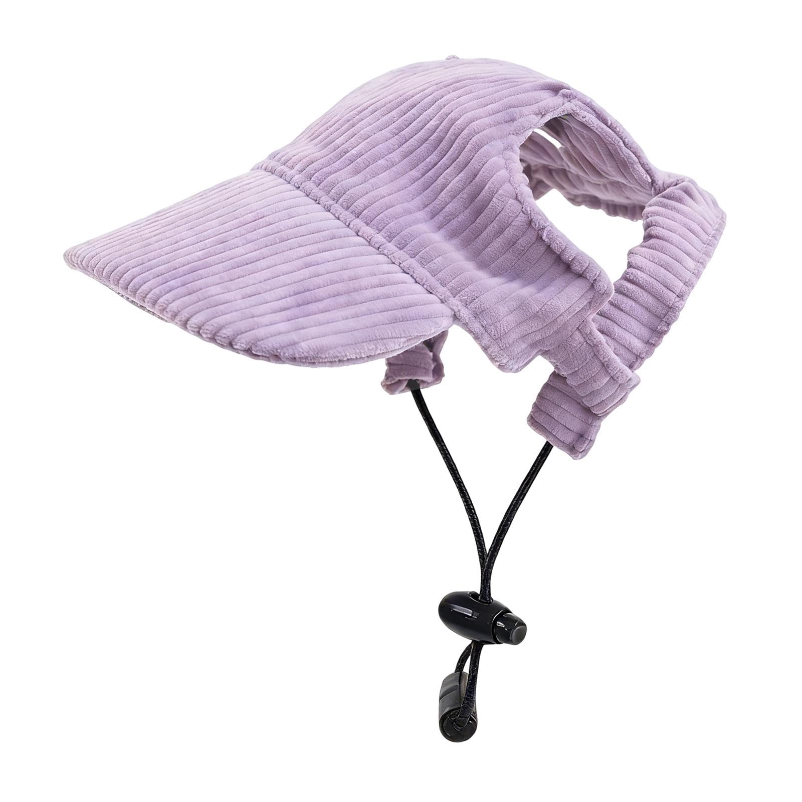 RNXRZANK Breathable Baseball Cap for Dogs with Ear Openings, Sun Hat for And Dogs for Summer And Activities, Purple, S