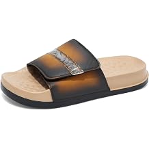 Bojiacha] Men's Slide Sandals - Premium Gradient Cushion Sliders with Accent Band, Lightweight Ergonomic Non-Slip Open Toe