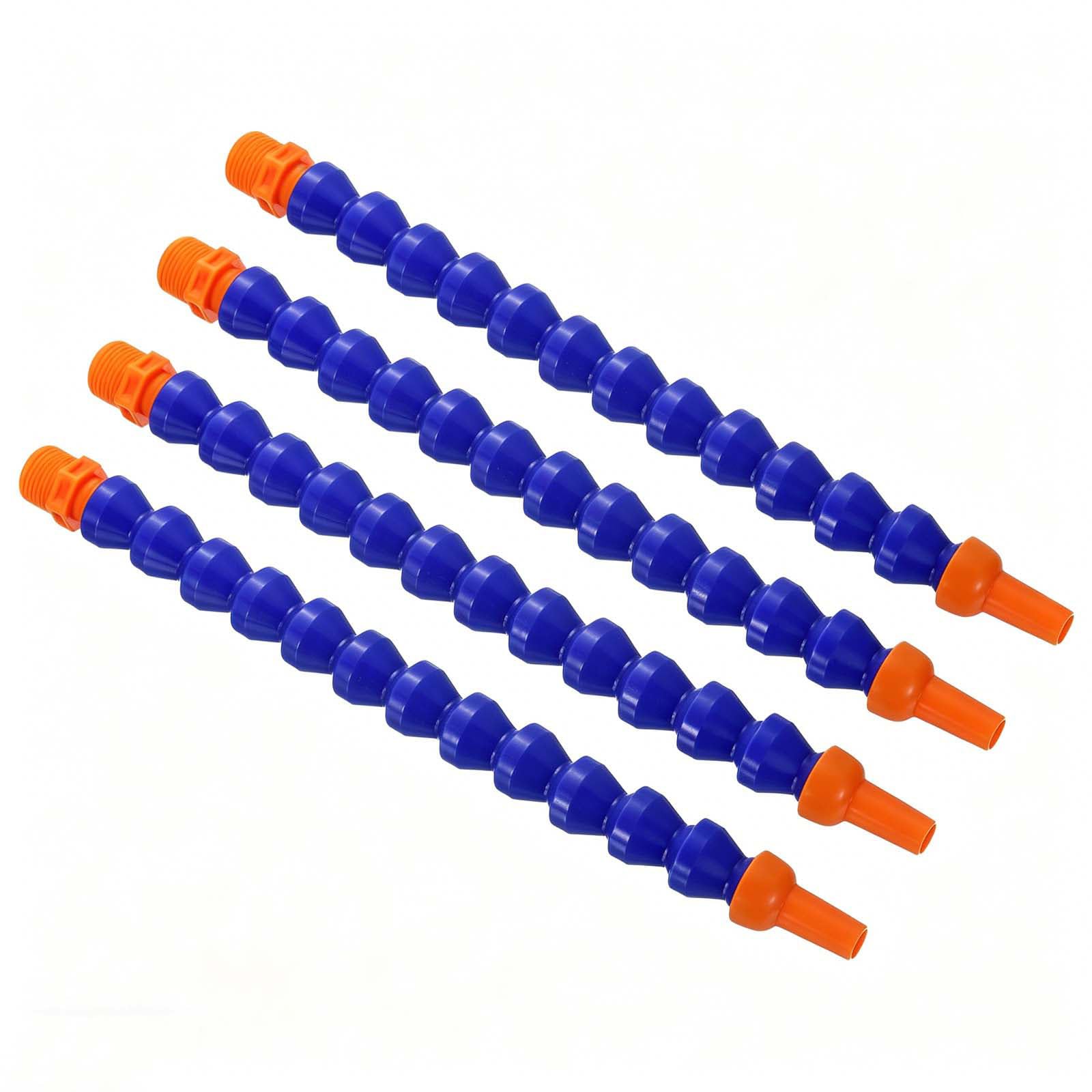 Wyqxty No Switch Flexible Coolant Pipe Flexible Coolant Pipe 4 Pcs Universal Hose Round Nozzle For Cnc Lathe 1/4-1/2 Thread(,1/4 200Mm)