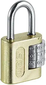 Cadeado Com Segredo Stam 25Mm Dourado Em Aço Profissional