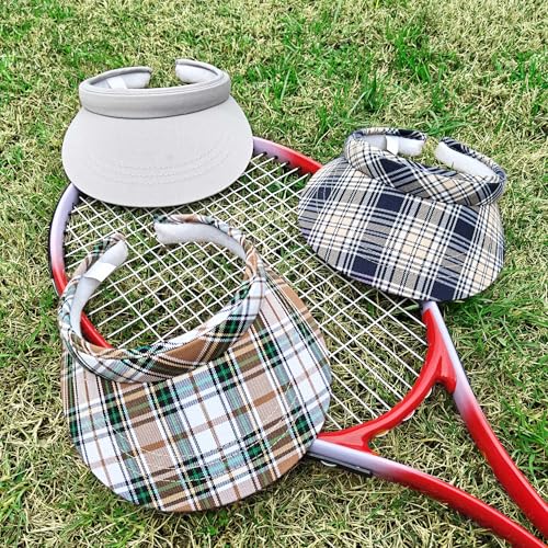 Image of 3 Pack Sports Sun Visor Hat Women Men Adjustable Clip On Visors Outdoor Golf Beach Cap