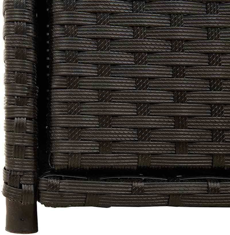 vidaXL Outdoor Storage Box, Large Deck Box PE Rattan with Magnetic Closure Weather Resistant, Stylish Modern Design with Ample Space for Tools and Cushions, Black 41.3"x21.7"x44.5"