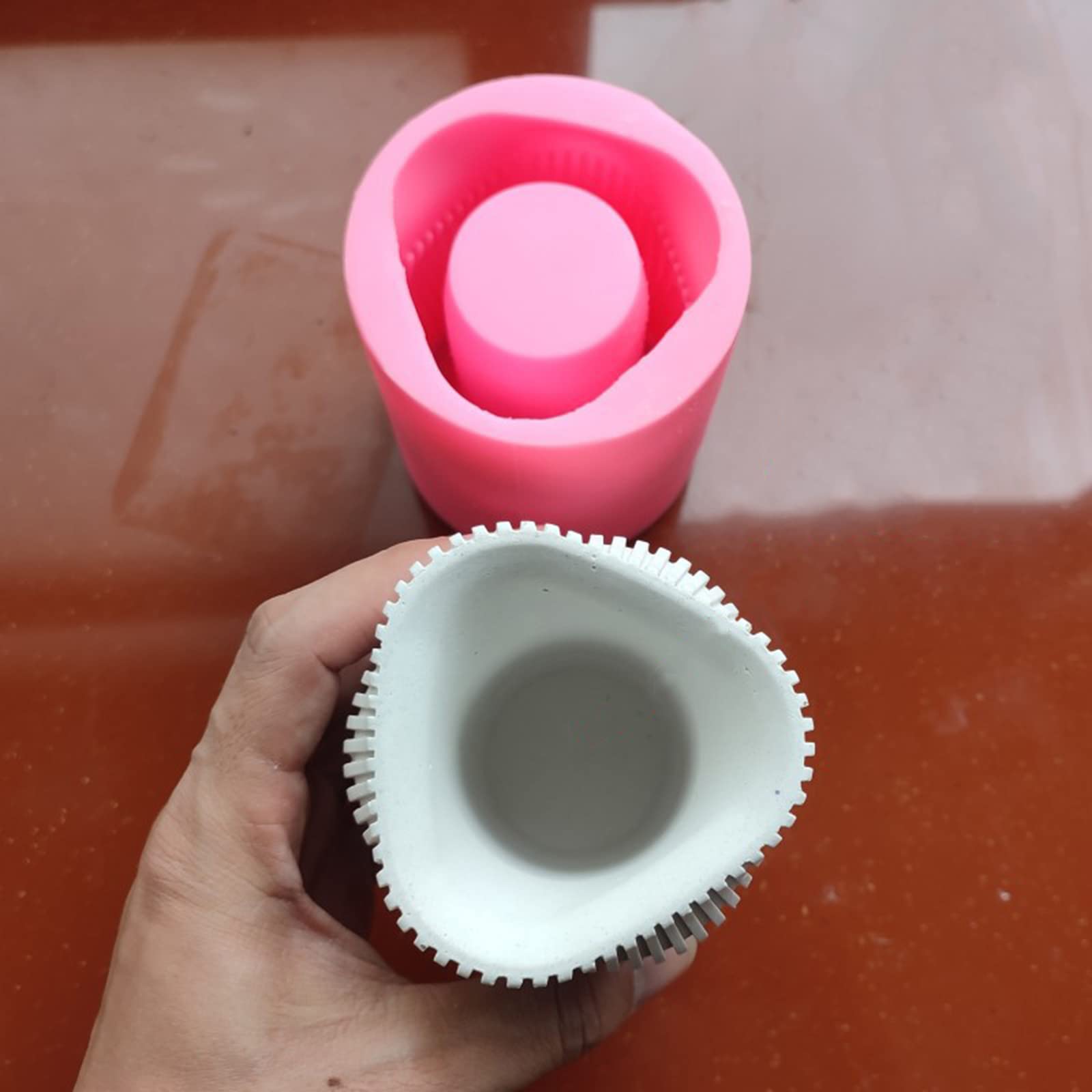 Onda contorta Gesso Stampo in silicone Fai da te Piante grasse Vaso fiori in cemento Vaso Gesso Stampo in argilla cemento Portacandele Scatola immagazzinaggio Stampi per resina epossidica