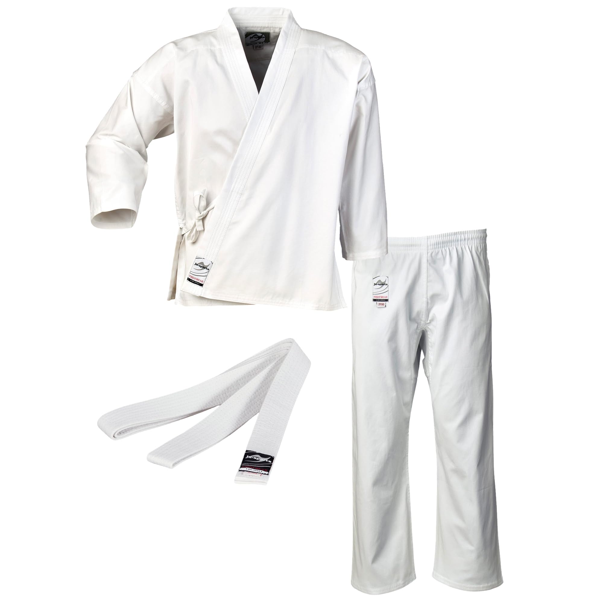 Ju-Sports to start Karateanzug Kinder & Erwachsene weiß - Moderner, besonders leichter Karatekimono 100% Baumwolle, Ideal für Anfänger, Optimale Bewegungsfreiheit
