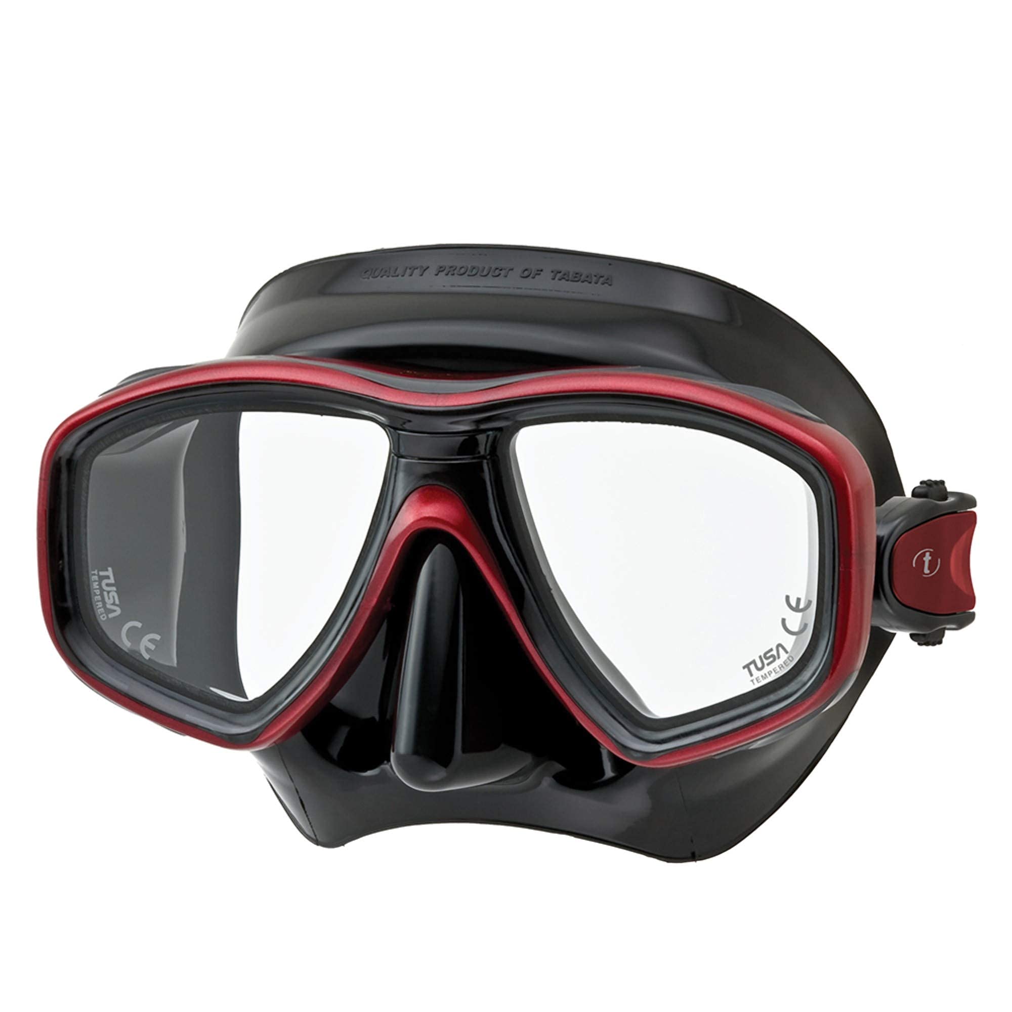 Tusa M-212 Ceos Black Silicone Scuba Diving Mask - Metallic Dark Red — image 1