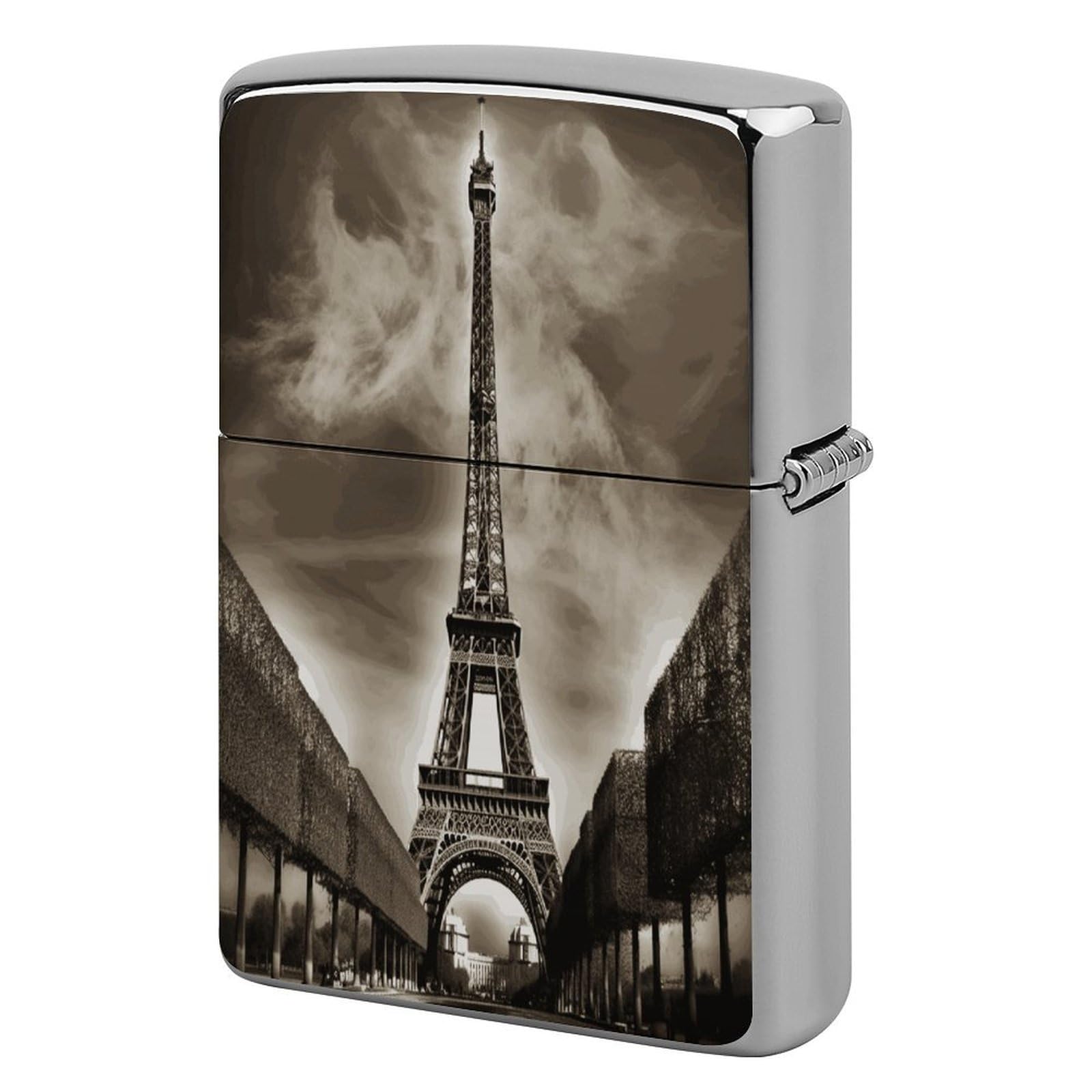 Fekiloot Style Paris Eiffel Tower Lighter Case Cover Metal Lighter Case