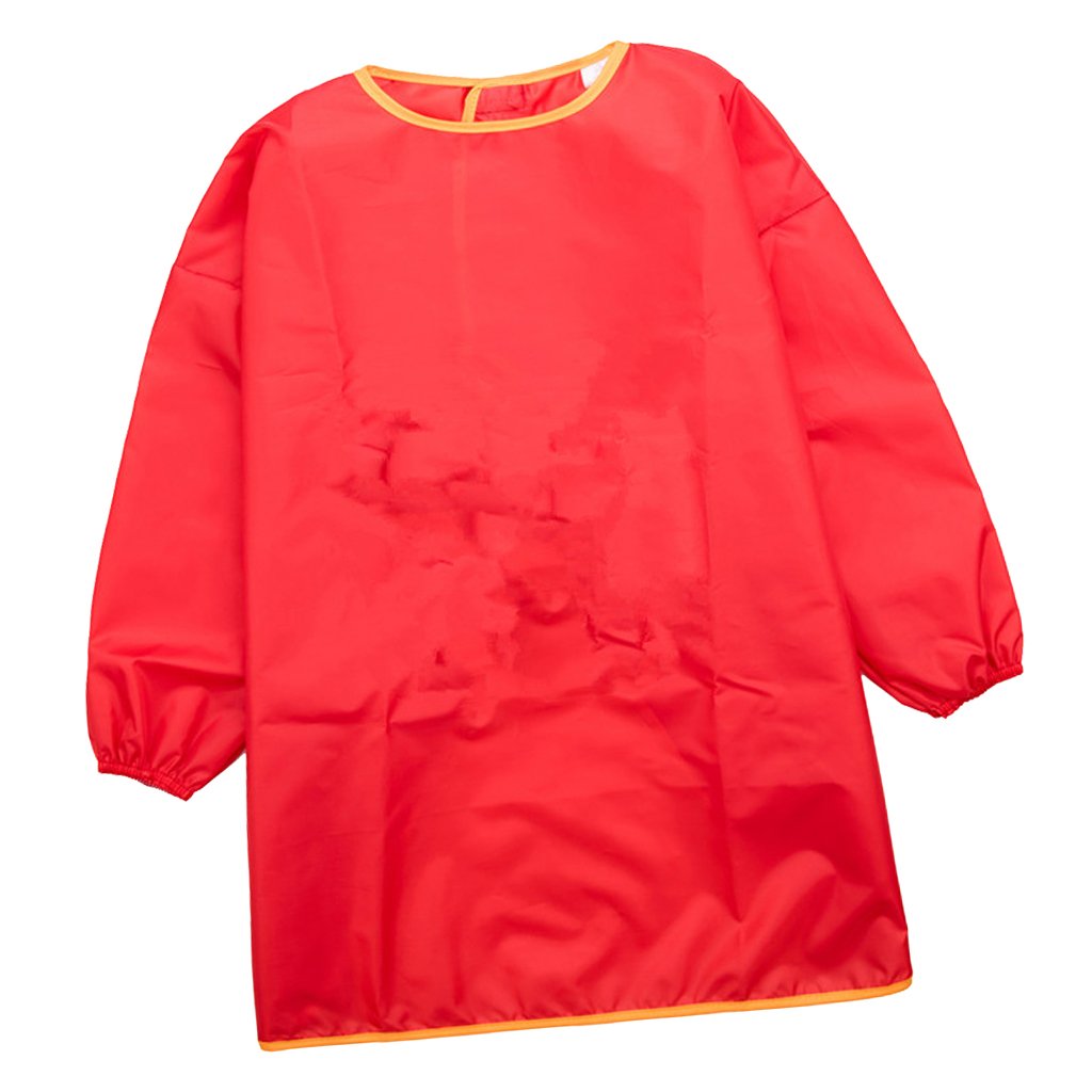 Tablier Enfant Peinture Tabliers Manches Longues Protection Imperméable en Polyester Adapté pour Peinture Arts Plastiques Dessin à L'École Usage