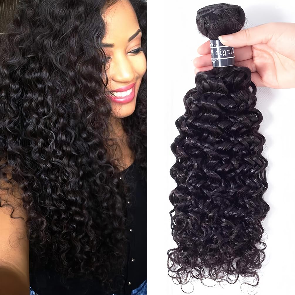 Amella Hair 100% Unprocessed Virgin Curly Human Hair 1 Bundle 22Inch(Pack of 1) Curly Human Hair Bundles Natural Black Color