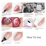 BORN PRETTY - Esmalte de uñas (0.3 fl oz), color negro y blanco y rosa