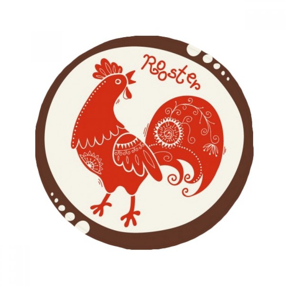 Tapis antidérapant rond Coq chinois pour éviter les glissades