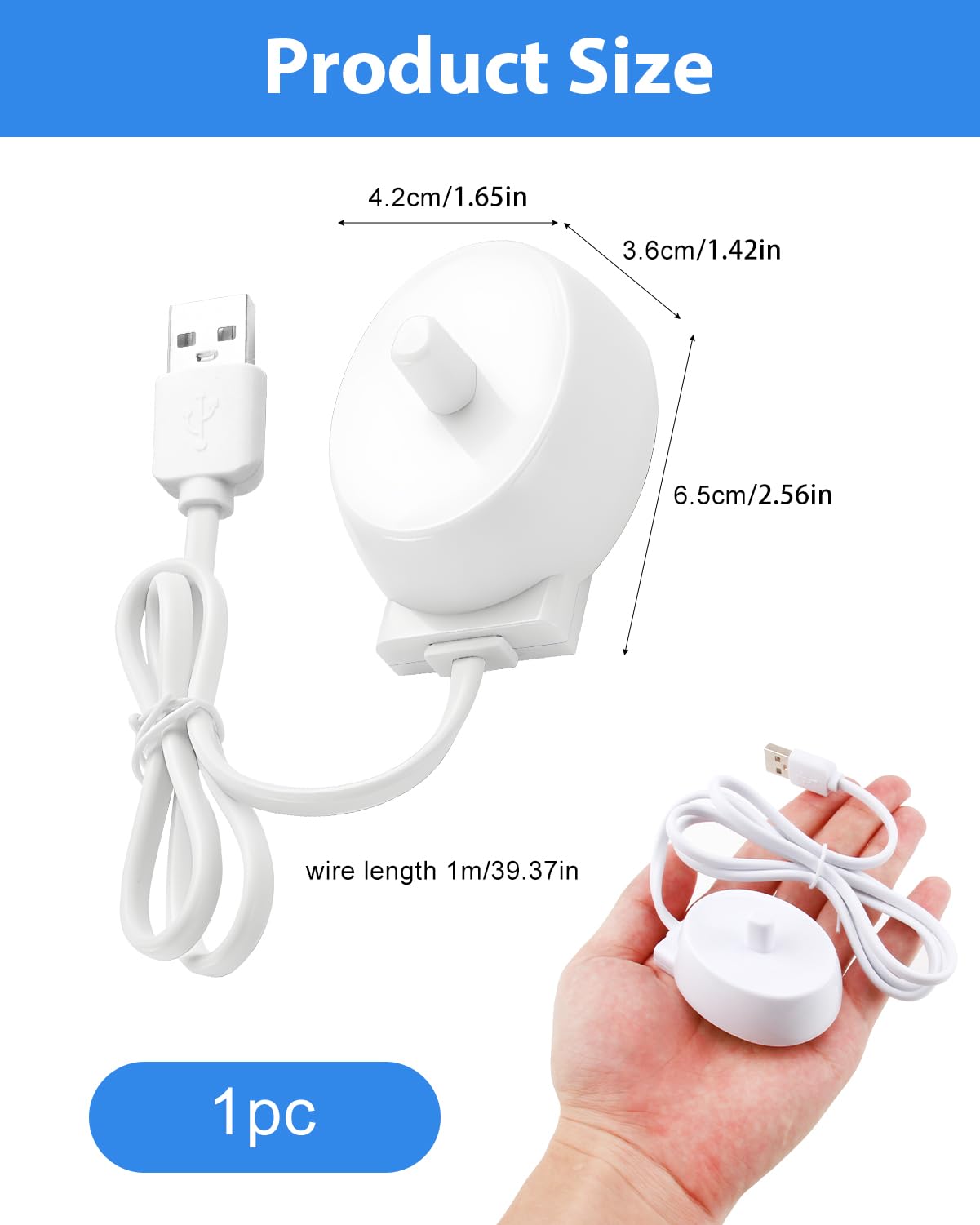 Ładowarka USB do elektrycznej szczoteczki do zębów Oral B, ładowarka, stacja ładująca, gniazdko elektryczne do serii B IO, typ 3757, kabel do ładowania, przenośna, kompatybilna z iO6, iO5, iO4, iO3