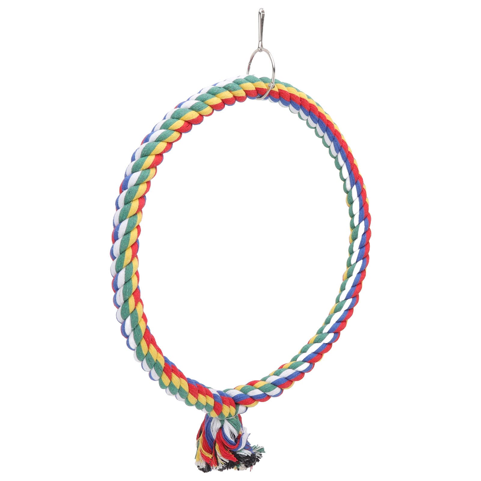 Altalena per Pappagalli con e Corda di Cotone - Cerchio da Arrampicata per Uccelli - Disponibili Misure Piccole e Grandi - Ideale per Giochi all'Interno Ed all'Aperto