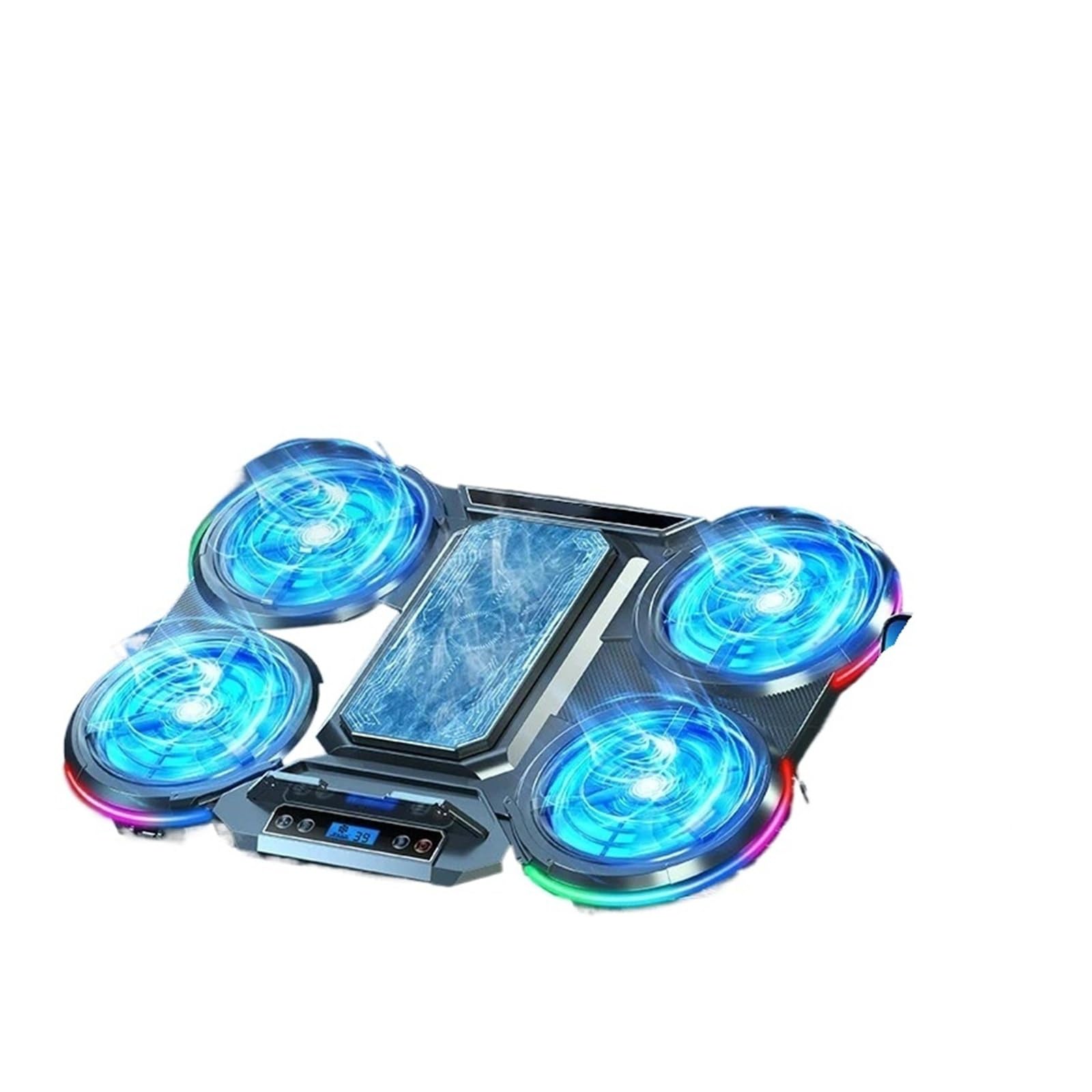 Refrigeratore per notebook, raffreddamento a semiconduttori, illuminazione ambientale RGB, muto, raffreddamento, supporto, accessori per laptop da 12-18 pollici (A-nero con RGB)