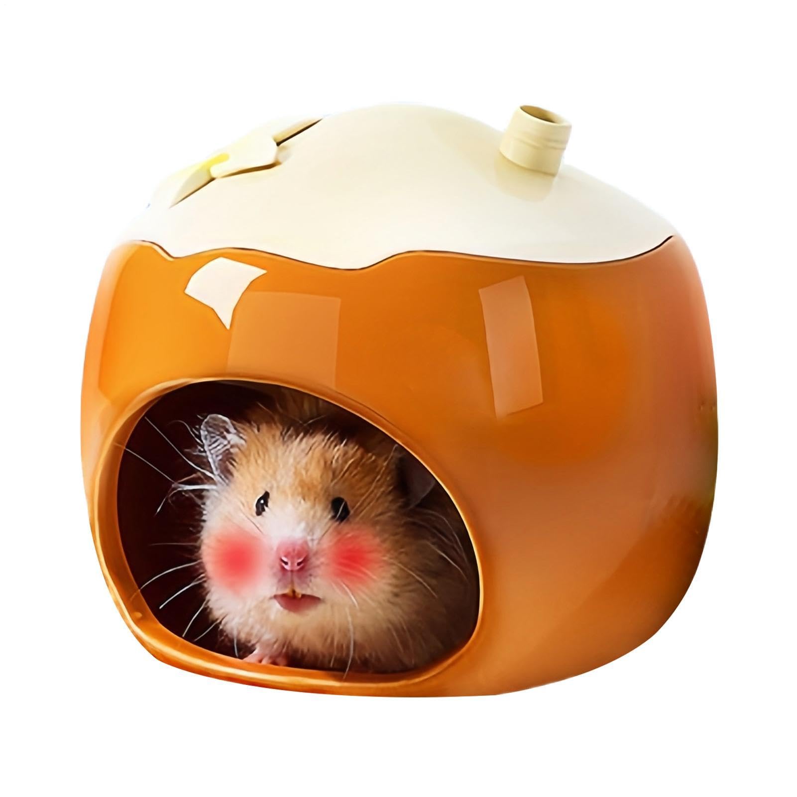 Casa in Ceramica per Criceti | Fresco per Piccoli Animali | Rifugio A Forma Di Frutta Per Animaletti, Tana Nascosta Per Lemming Cincillà Ricci