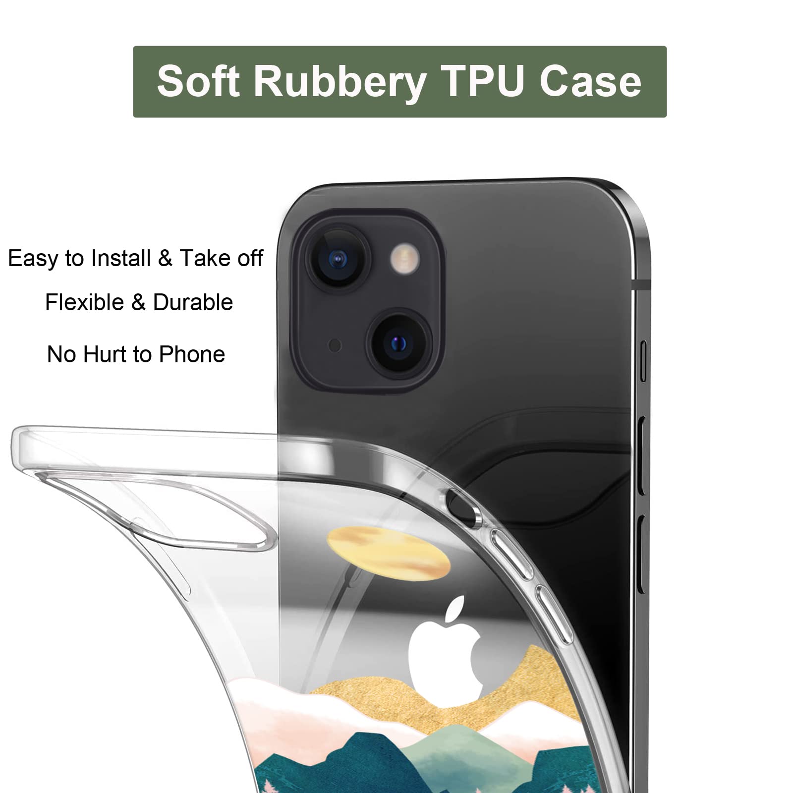 Unov Custodia Trasparente Con Design Slim Protettiva TPU Bumper Goffrato Modello Supporto Di 732804