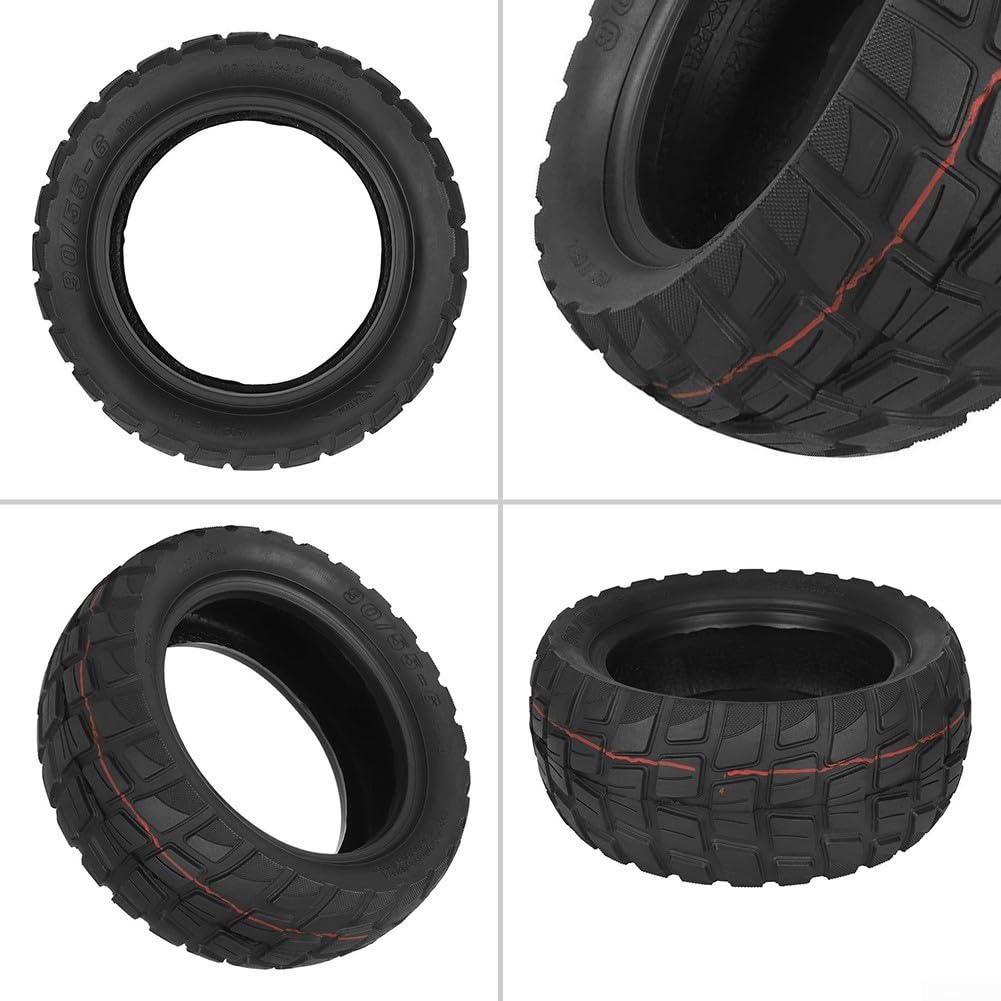 Roue Tubeless Scooter, Pneu de rechange sans chambre à air pour scooter électrique 10" Taille 90/55-6,10x3.0,80/65-6, Pneus pneumatiques en caoutchouc pour scooter électrique à vide, 235x94mm