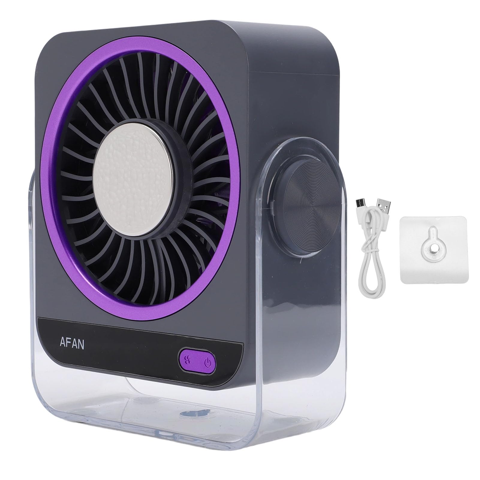 Ventilador de Escritorio Portátil Semiconductor, Refrigeración por Hielo, Ventilador Silencioso Recargable por USB con 199 Velocidades para Camping, Oficina, Tamaño ABS 143x57x169mm (GRAY)