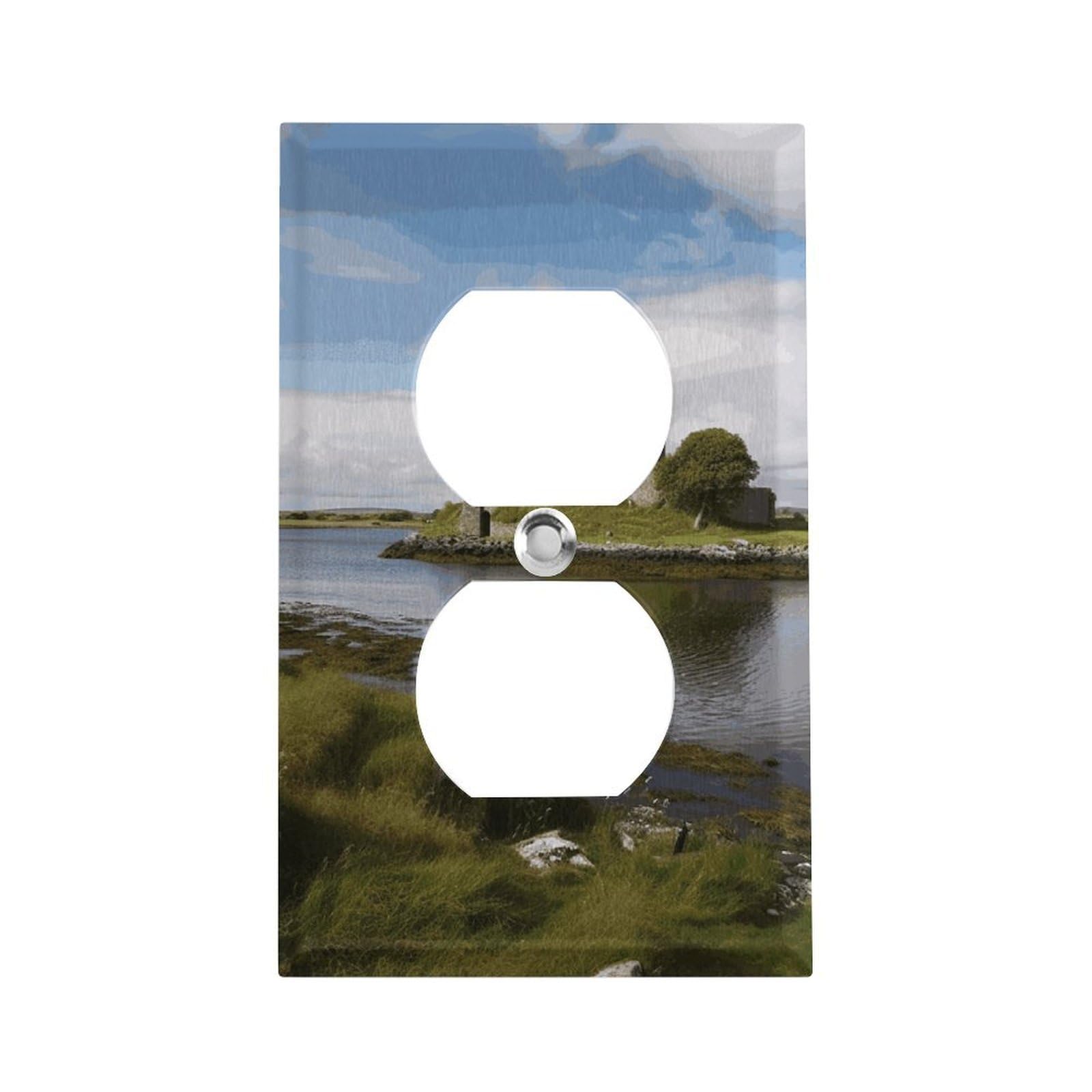 View of The Dunguaire Castle Safe Outlet Cover Fashion Easy Install No Fade Switch Cover for Home Living Room Bedroom Kitchen