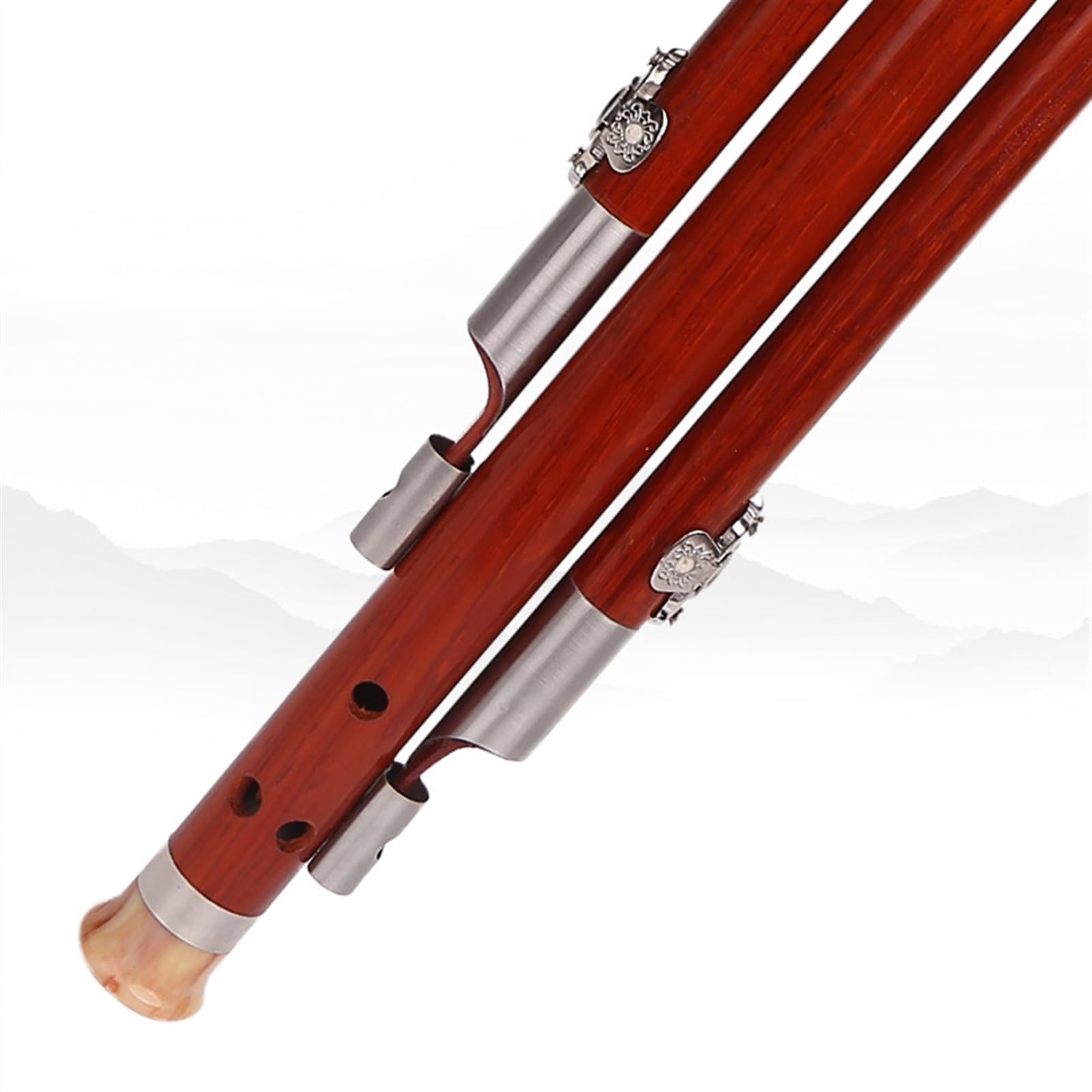 Flauto a Cucurbit Interamente in Mogano, Chiave di Do/Si bemolle, Strumento Musicale con Custodia, Hulusi Professionale, 01 Si bemolle, 2 Si bemolle,2-B Flat