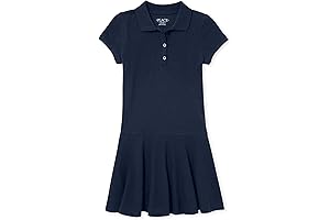 Girls Short Sleeve Pique Polo Dress