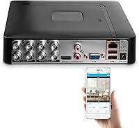 TOWODE 1080P 8CH H.265+ 6-in-1 DVR Recorder for CCTV Security Cameras - No HDD, Remote App View, Motion Detection