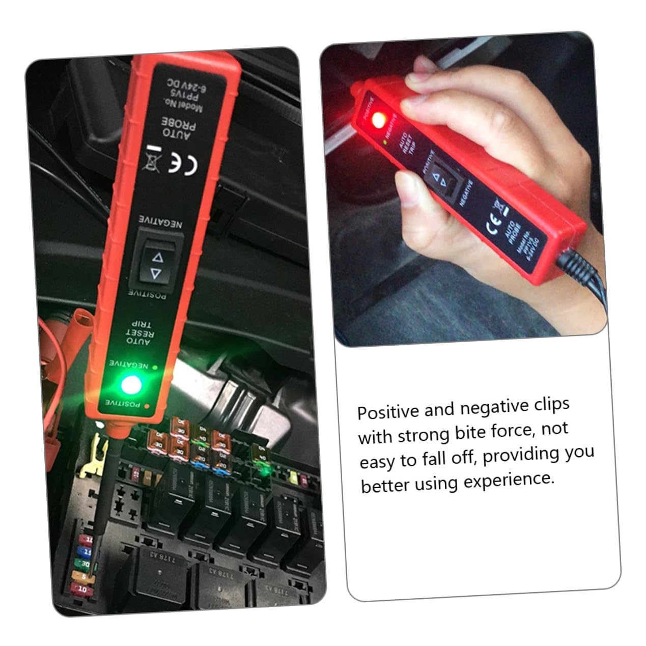 LIFKOME Probador Circuito Automotriz con Alta Sensibilidad Clips Negativo Cable Pies para Continuidad y Polaridad Sistemas Eléctricos