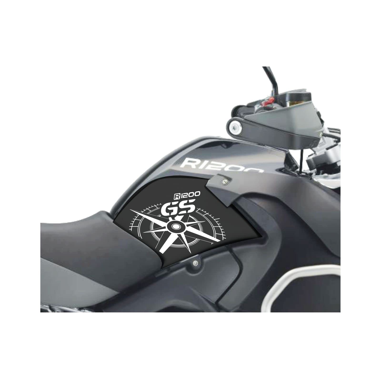 2pcs Stickers Compatible with Motorrad Tank R 1200 GS ADVENTURE 2006-2013 (White)