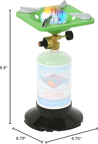Miniatura 11 de Flame King YSNVT-508 Estufa portátil para acampar con soporte base ligero estable, ideal para cocinar al aire libre, mochileros, compatible con