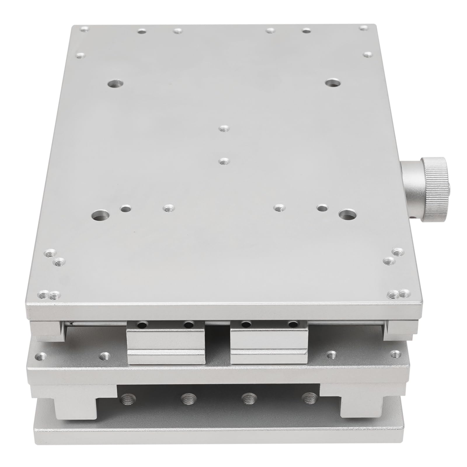 Manueller XY-2-Achsen-Lineartisch 50 * 80mm Schlaganfall M6 Threaded Hole Aluminiumlegierung Lineartisch mit Handrad XY Linear Stages für IC, U-Disk, MP3, Speicherkarte Positionsmarkierung