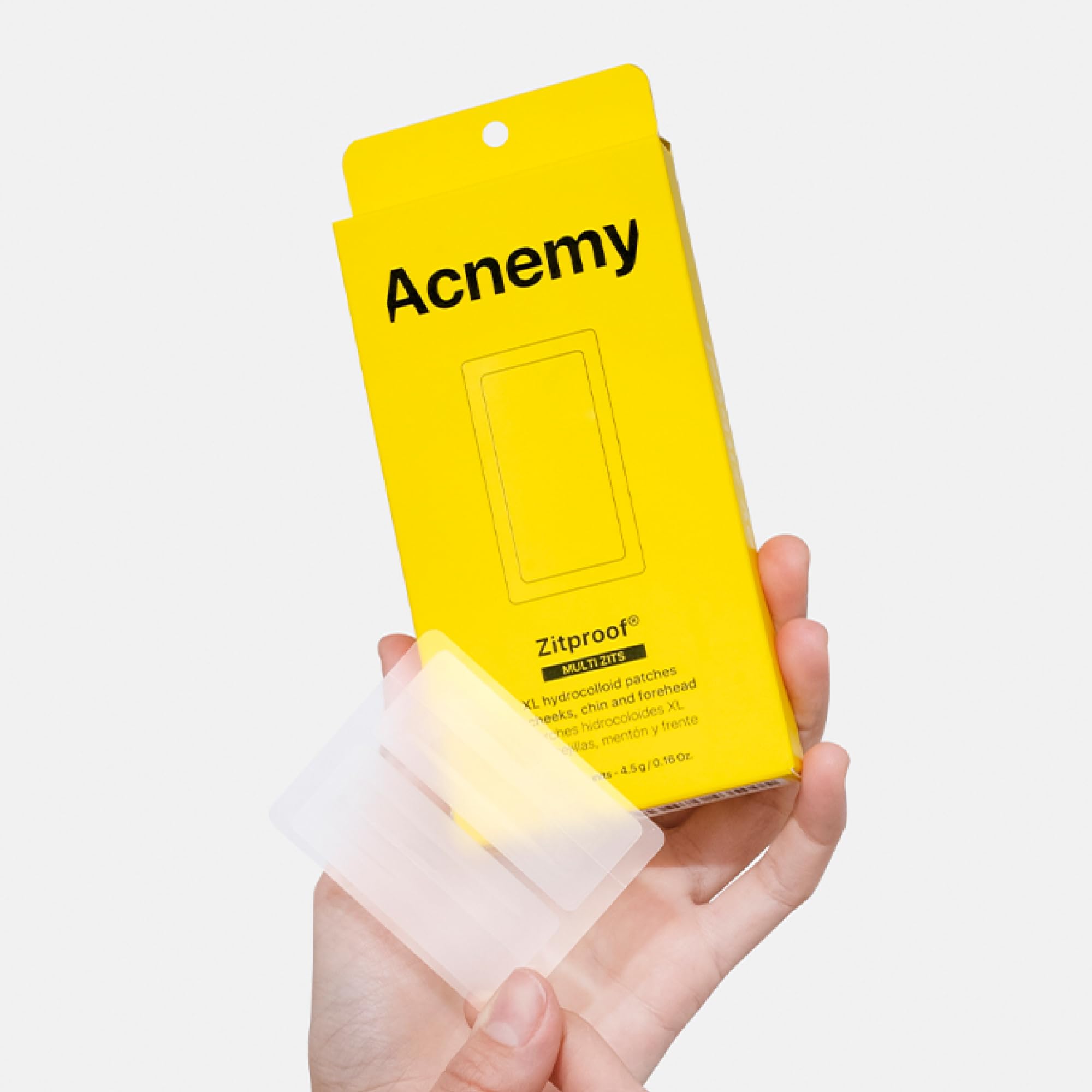 ACNEMY ZITPROOF® MULTIZITS - XL hydrocolloid acne patches for cheeks, chin, and forehead, 10 patches – Salicylic acid, tea tree oil, and centella asiatica help reduce inflammation and blemishes