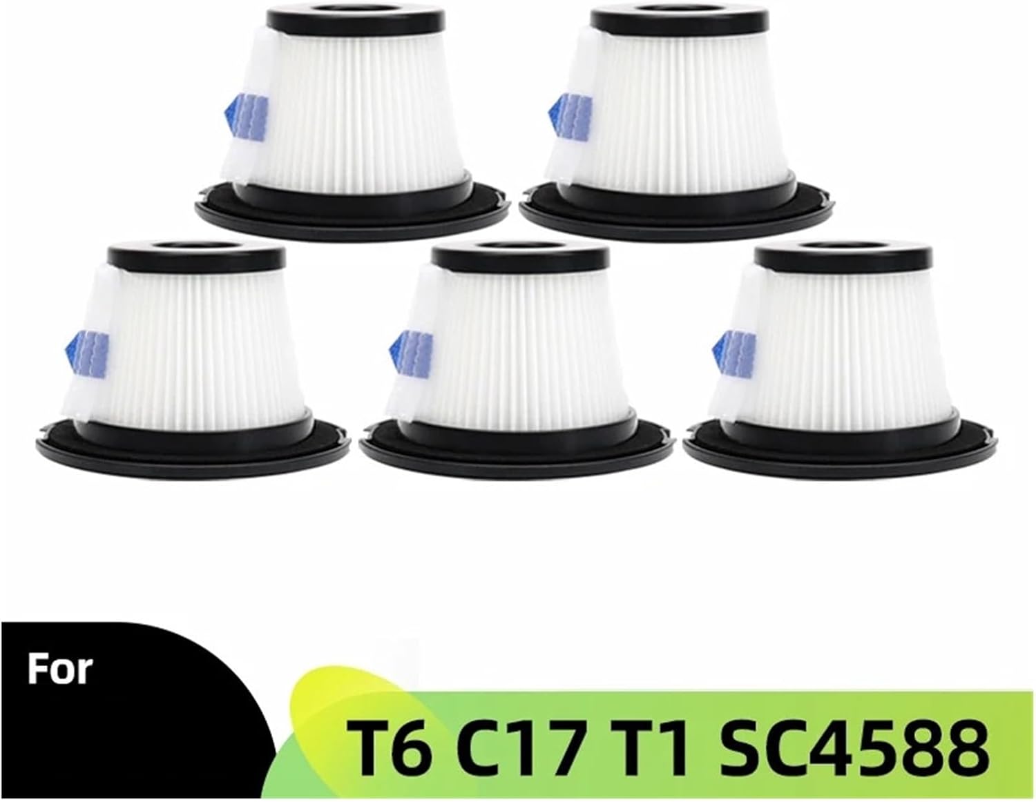 Vacuum Cleaner Filter，Compatible For Dibea，T6 / C17 / T1，Compatible For MOOSOO，K17，Handheld Cordless Vacuum Cleaner Replacement Accessories(5pcs)