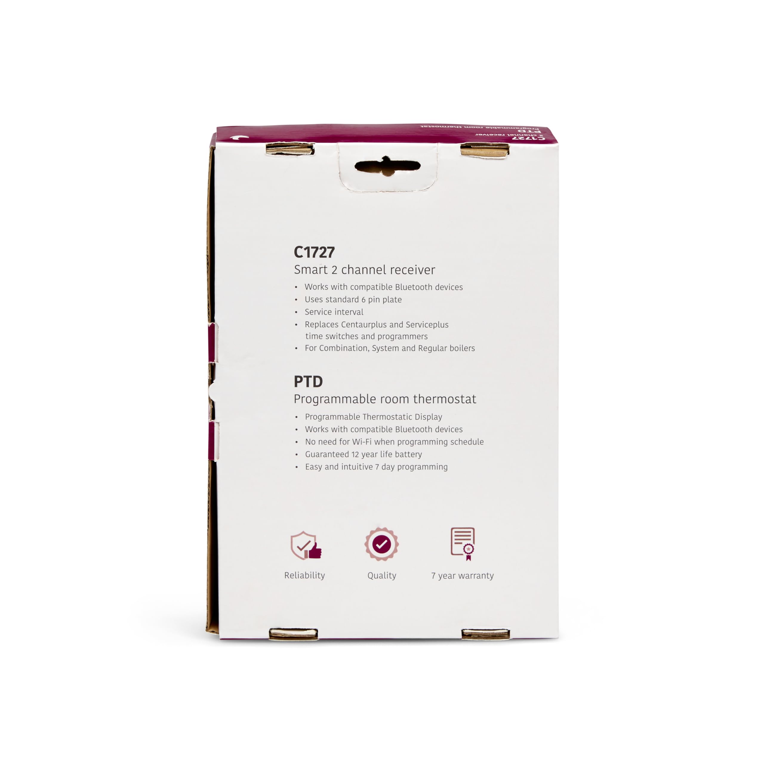 Secure C1727 2-kanałowy programowalny termostat pokojowy, bezpośredni zamiennik dla Horstmann CentaurPlus ServicePlus Thermoplus programowanie Bluetooth z inteligentną opcją dodatku WIFI, sterowany