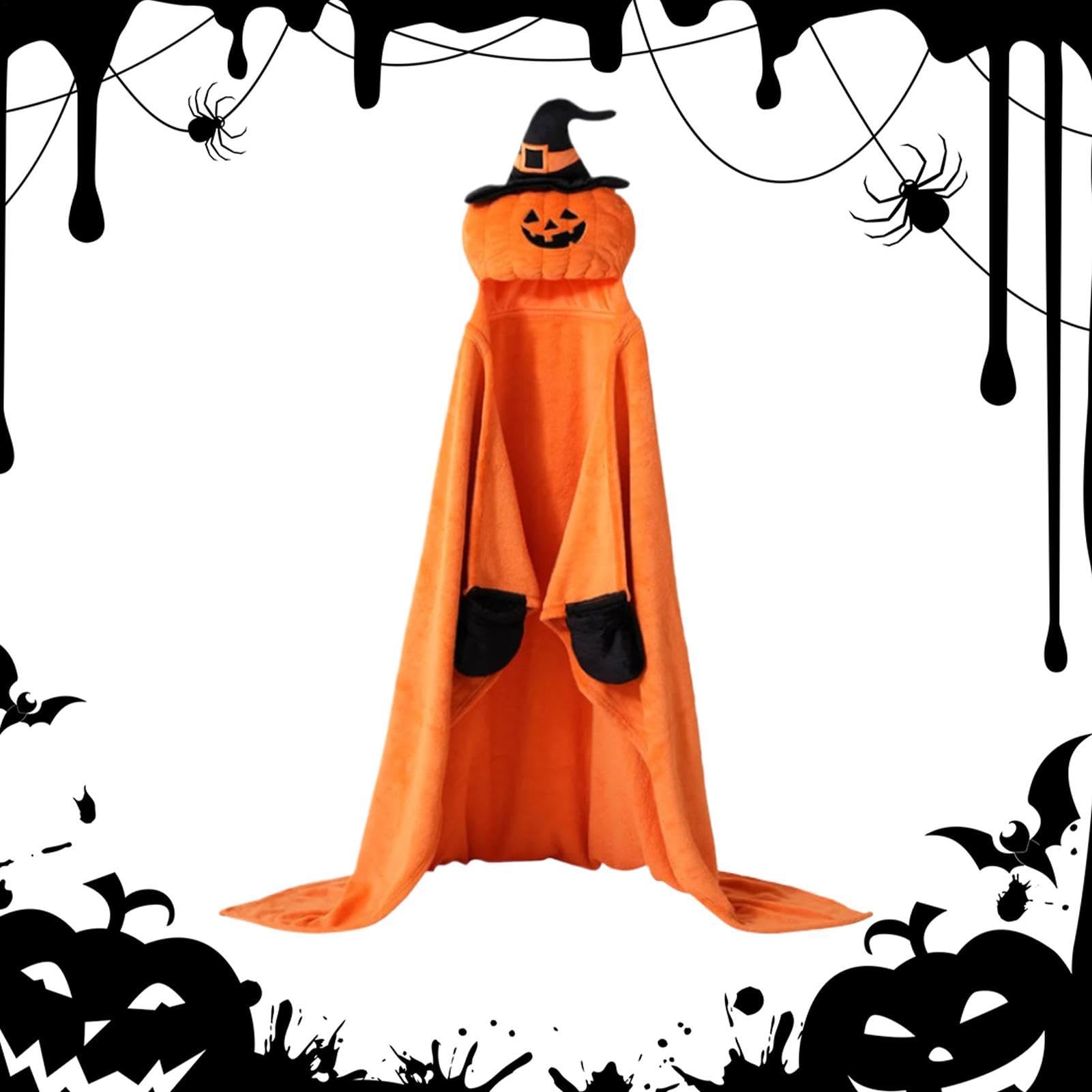 Couverture à Capuche Halloween : poncho plaid doux pour soirées