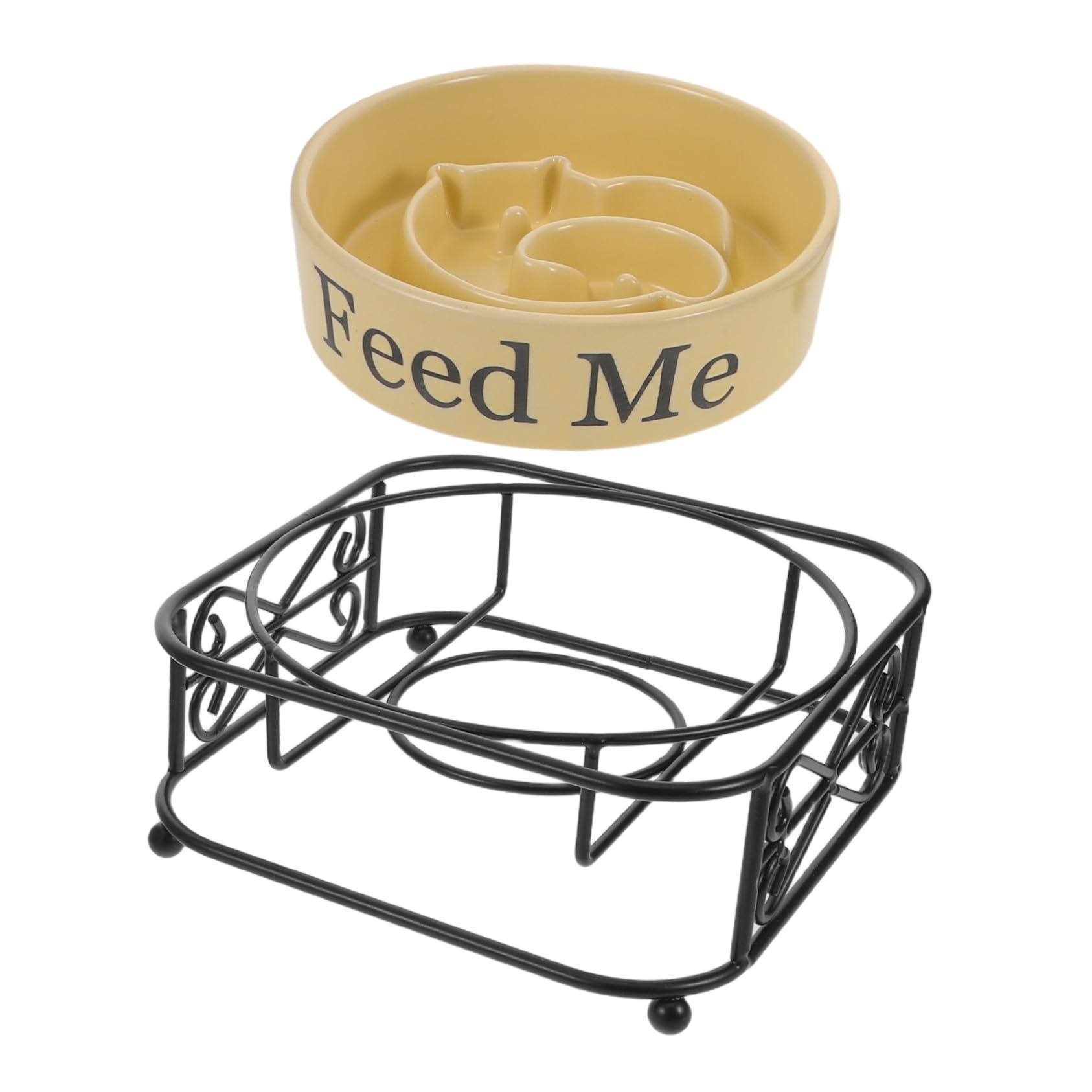 Ciotola per Cani e Gatti Slow Feeder in Ceramica Elevata con Supporto Design Labirinto per Animali di Taglia Piccola e Media Facilmente Pulibile e Anti-ingozzamento